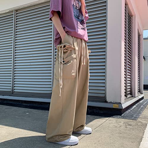 Baggy Cargo Pants Men Women Casual Joggers Pants Solid Color Loose Multi Pockets Trousers3