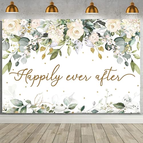 MEHOFOND 7x5ft Happily Ever After Backdrop for Wedding Eucalyptus...