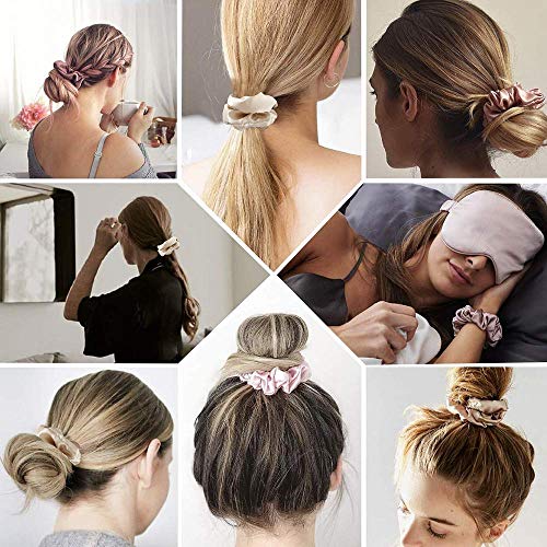 Image of Scrunchies Women Hair Ties - Big Silk Satin Scrunchy Hair Bands Elastic Hair Accessories Soft Large Scrunchies For Vsco Girl Women LOBAB-007