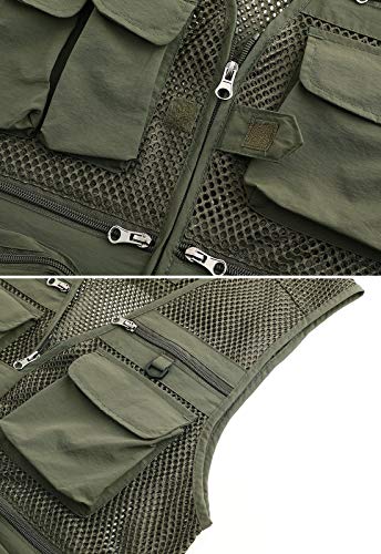 Image of Mens Outdoor Fishing Vest Safari Travel Photography Vests Jacket Multi Pocket