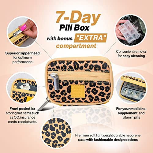 Image of Made Easy Kit Pill Case - Weekly Medicine Organizer with Removable Seven-Day Vitamin & Supplement Box (Cheetah)