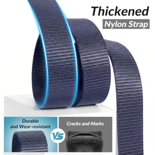 Image of JASGOOD 2 Pack Nylon Web Belt Outdoor Military Men's Metal Free Belt with TSA Plastic Buckle