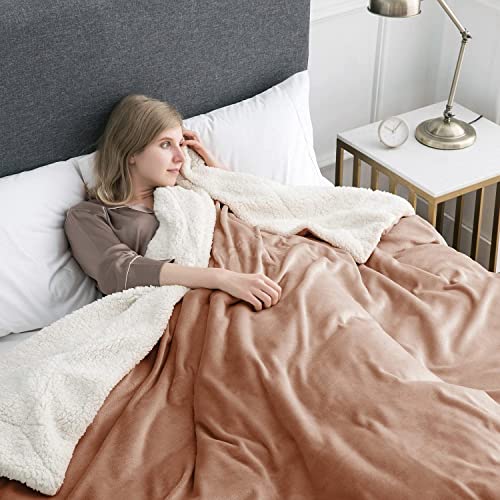 Ir Imperial Rooms Sherpa Blanket For Bed Twin Size - Soft And Fuzzy Throw Blanket For Couch And Sofa - Reversible Microfiber Thick And Warm Fluffy Sherpa Fleece Throw Blankets, Camel, 60 X 80 Inches #TOP2