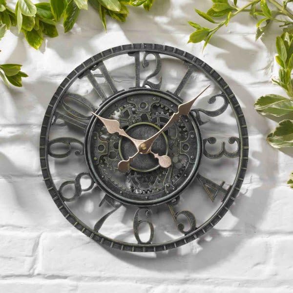Garden Mile 30cm Open face Roman Numerals Outdoor Clocks for The Garden Wall Features Large Round Wall Clock Outdoor Wall Clock for Kitchen, Patio, Livingroom Décor-image-29