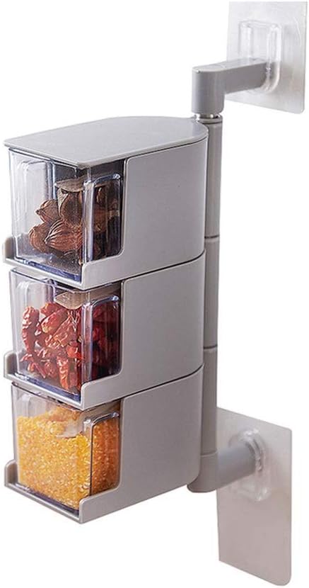 VIDI Creative seasoning bottles cans kitchen appliances shelves boxes no holes wall hangings rotary salt-releasing