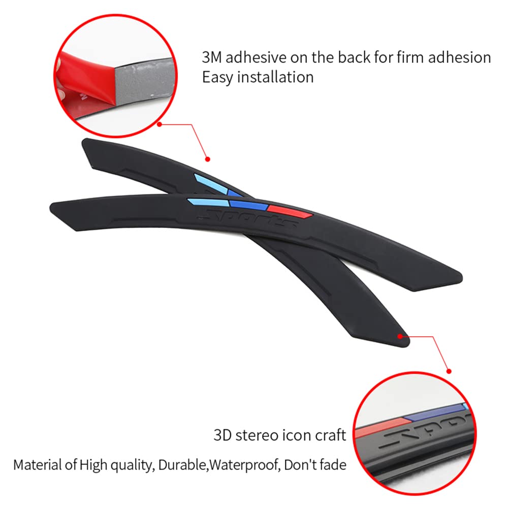 Élargisseur de Passage de Roue de Voiture - Autocollant Universel - Protection Anti-Collision - Élargissement d'aile de Roue - Décoration - Lot de 4 - Noir