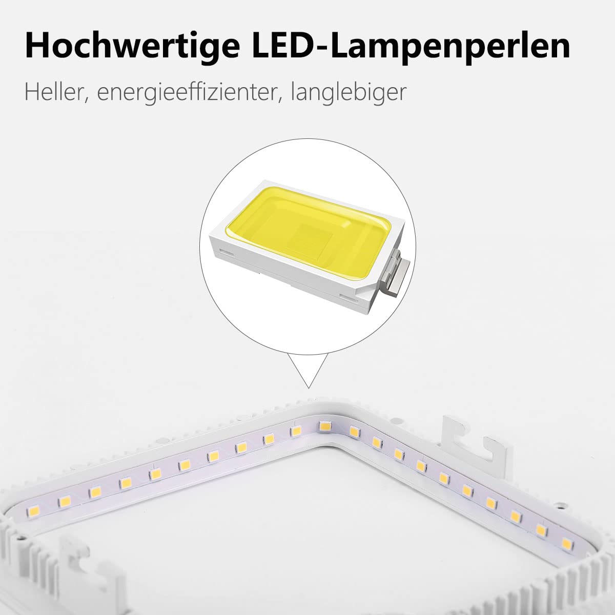 5er 9W LED Panel Weiß eckig Deckenleuchte Dimmbar Einbaustrahler, extrem flach,220V 720Lumen ersetzt 60W Leuchtstoffröhren LED Deckenleuten (3000k, 9w eckig Panel)