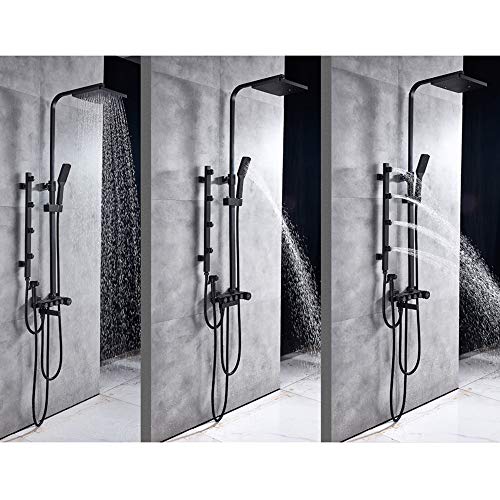 Ensemble de douche eau chaude et froide multifonction à 4 poignées avec bec baignoire - 4