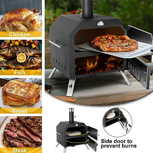 Polar Aurora HW1677 15’’ Outdoor Pizza Oven Wood Fired Pizza Oven Portable Patio Ovens Included Pizza Stone thumb #1