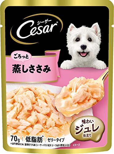 シーザー パウチ 成犬用 蒸しささみ 70g×16個 (まとめ買い)...