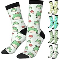 Bufhje Funny Crew Frog Socks For Frog Lover, Cute Frog Printed Casual Novelty Sock Frog Gifts For Men Women