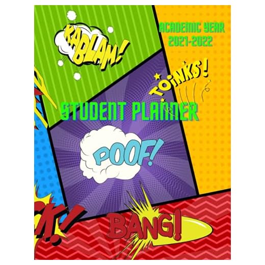 Comic Book Student Planner 2021-2022: 8.5x11 Monthly Weekly Dated Student Planner for High School or College