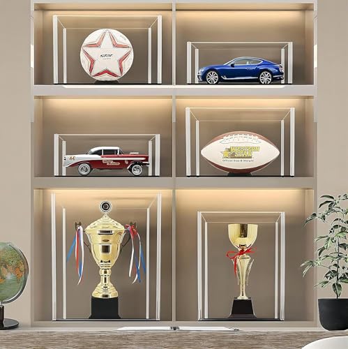 Image of Bozsky Acrylic Display for Organizing Collectibles Clear Box Display Action Figures Home Storage Mini Toys Gifts for Lover, Dust-Free, Clear Display Box (Black+Clear, 10X10X15Cm: 4X4X6 inch)