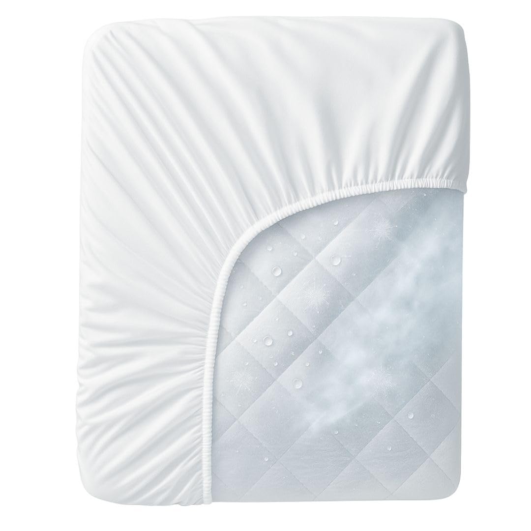 Continental Bedding Toddler Waterproof Cooling Mattress Pad Protector – Quilted, Breathable Fabric Blend, Fits Crib & Toddler Bed 28x52x8, White