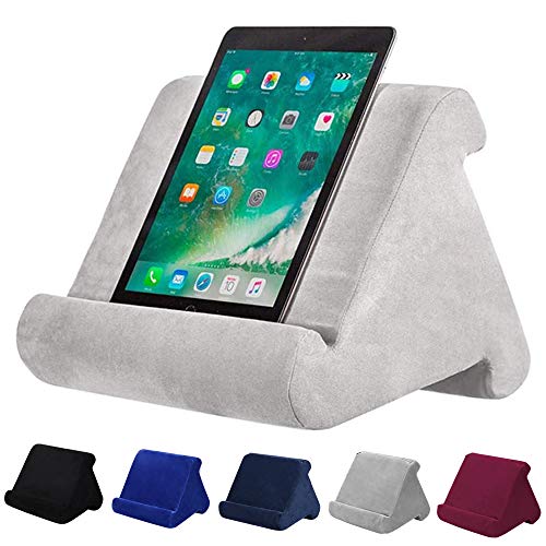 Support multi-angles doux pour iPad, tablettes, liseuses, smartphones, livres, magazines (Gris) Cover