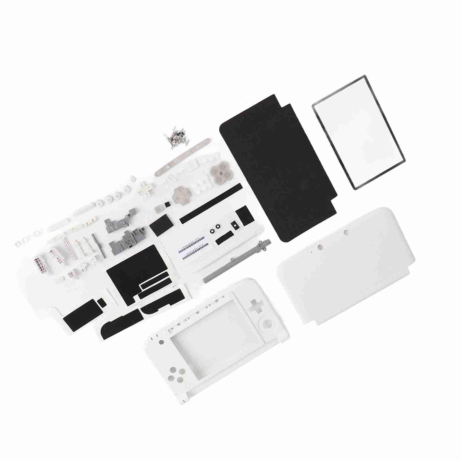 Kit de Remplacement de Réparation Complète de Boîtier 3DS XL pour Systèmes Complets de Réparation Rouge Bleu Blanc (Blanc)