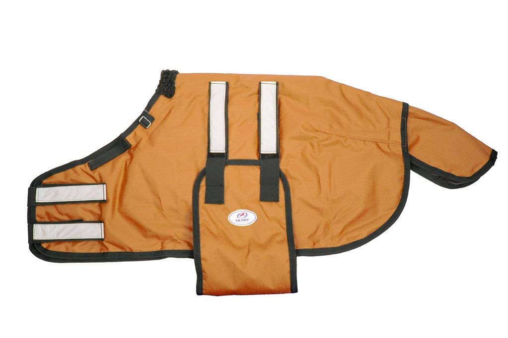 Derby Originals Mini Horse & Foal Winter Turnout Blanket – Reflective, No-Hardware Design, 600D Waterproof Outer, 150g Insulation, 170T Lining, Adjustable Fit, 1-Year Warranty (Black, Small): Orange Large(42-48")