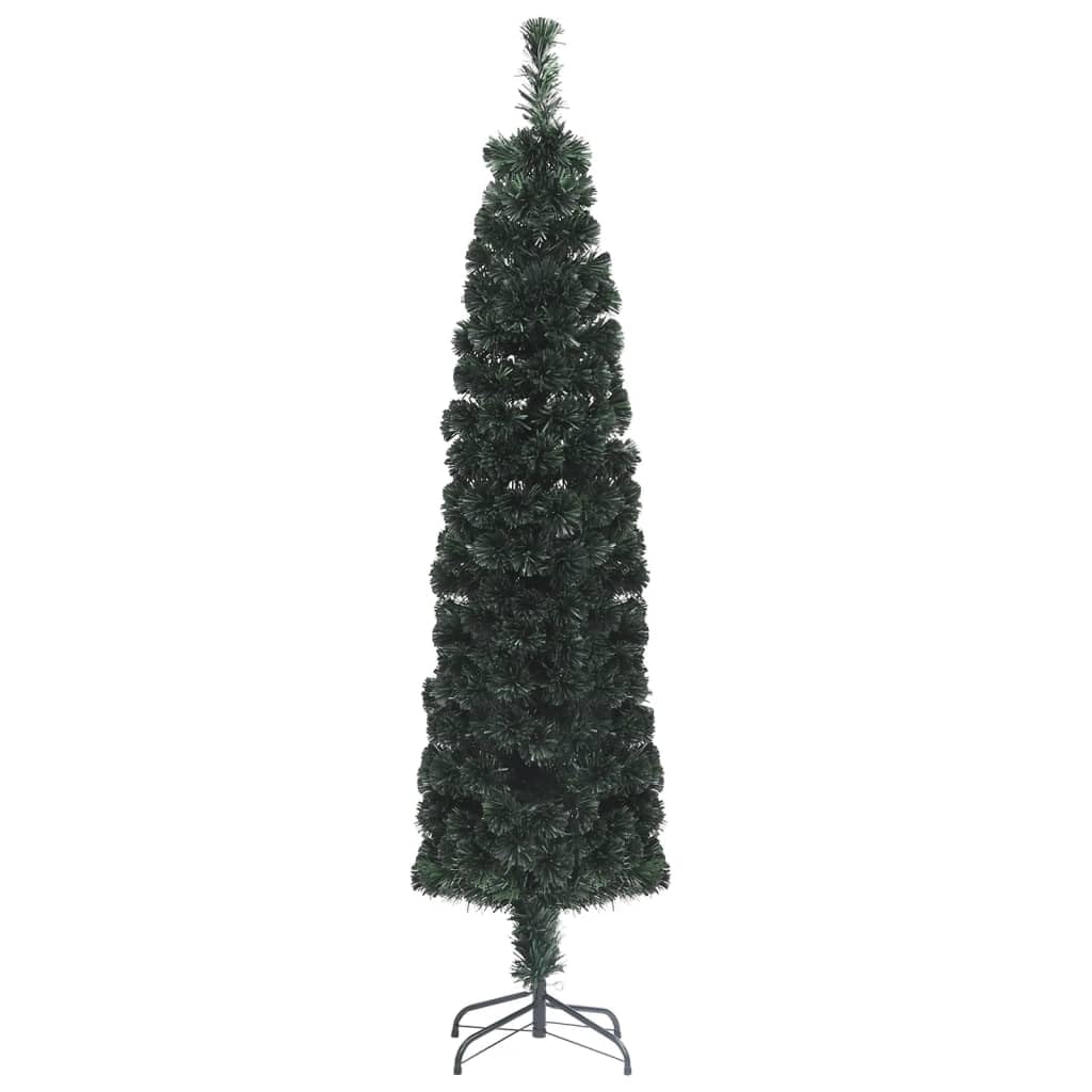 Künstlicher Weihnachtsbaum, schlank, 150 cm hoch, mit Glasfaser-Lichtleitern, farbwechselnd, energiesparend, für Innen- & geschützten Außenbereich