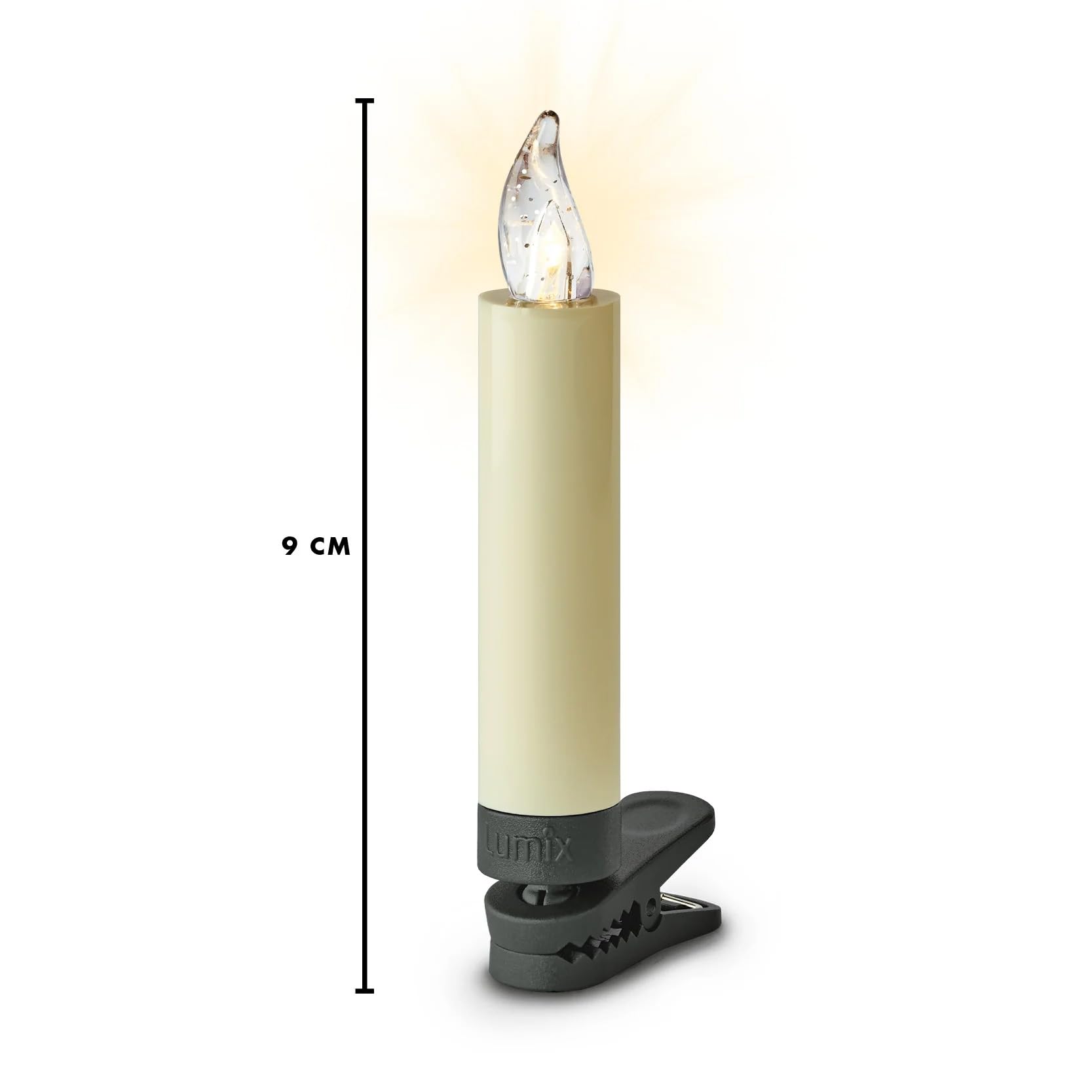 Lumix® LED kabellose Weihnachtsbaum Christbaumkerzen Basic Mini 10er Basis-Set Warmweiß inkl. Fernbedienung ohne Timer Elfenbein 9cm 75460