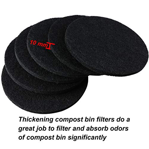 Ddluck Confezione Da 6 Filtri Per Compost Da Cucina, Filtro Per Contenitore Del Compost, Filtri Di Ricambio Attivo, Spessore 1 Cm - 7