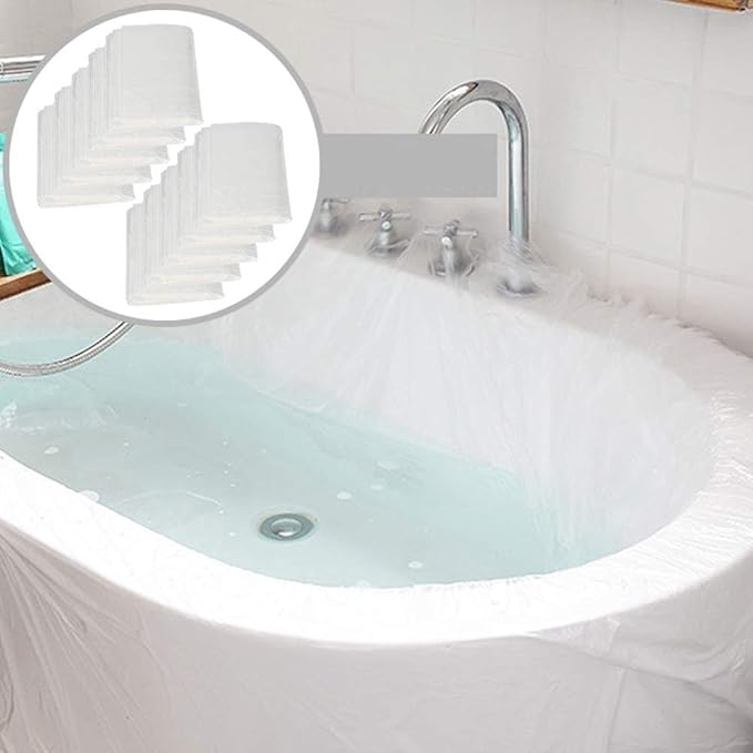 SALPPLEA 10 Pack Disposable Bathtub Cover Liner, Ultra
