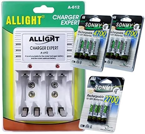 Carregador de Pilhas + 8 Pilhas AAA 2700mah + 4 Pilhas AA 4700mah