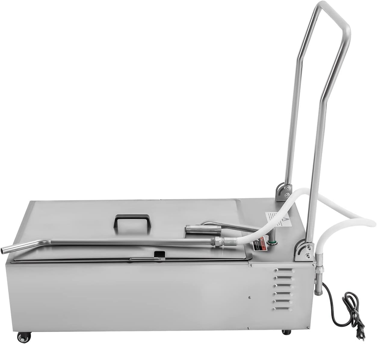 TFCFL 55L Fryer Oil Filter Cart Machine Commercial Kitchen Oil Filtration System Foldable Fryer Oil Filter Oil Filtration System Cart Filtering Machine Deep Fryers 55 L/14.5 Gal 370W Model LYC-55B