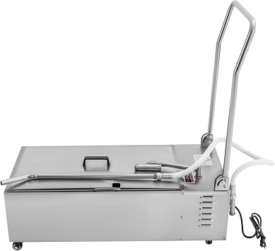 Fryer Oil Filter Cart, 55L/14.5Gal Commercial Mobile Oil Filtration System Cart With Universal Wheels, Stainless Steel Frying Filter Cart For Restaurant, 2.64Gal/Min Flow Rate,1.8ft2 Filter Area