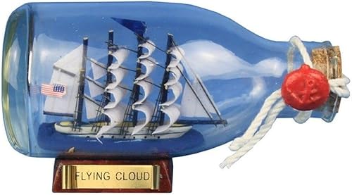Miniatura 8 de Hampton Nautical Flying Cloud Ship en botella de vidrio, 5 pulgadas, color marrón