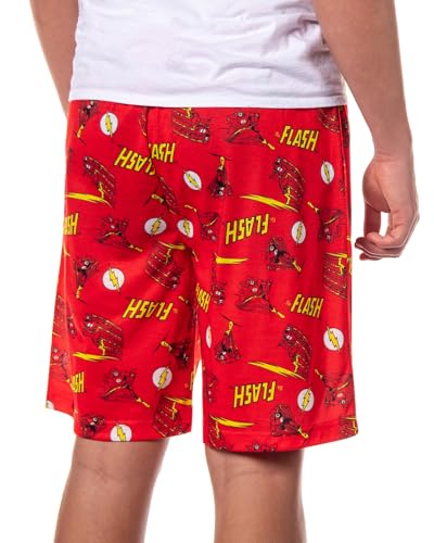 DC Comics The Flash Men's Pajama Sleep Shorts – Allover Print Lounge Sleepwear for Adults4