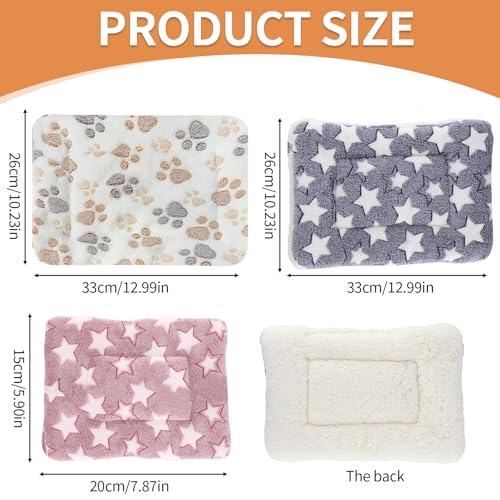 CVASNF 3 Stück Kaninchen Bett, Warme Flauschige Kleintier Plüschbett Meerschweinchen Bett Kleine Tiere Zubehoer für Kaninchen Chinchilla Eichhörnchen Meerschweinchen