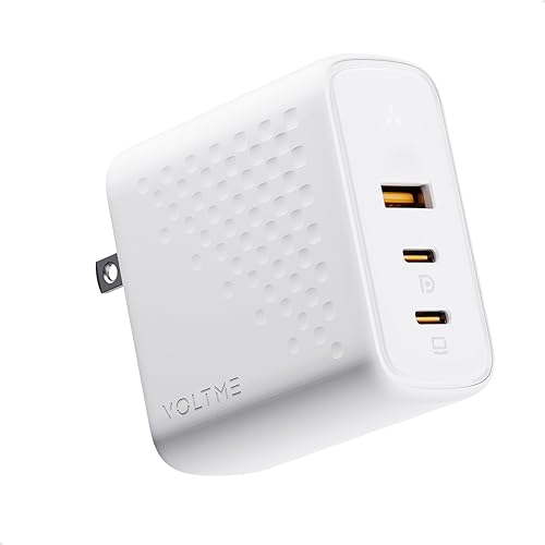 VOLTME Cargador de pared USB C GaN III de 100 W (enchufe plegable), PD3.0 PPS USB-C cargador rápido de 3 puertos para MacBook ProAir, iPhone 14 13