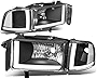 DNA Motoring HL-LB2-DR944-BK-CL1 Black Housing Headlights w/Clear Reflector LED DRL Signal Light Compatible with 94-01 Dodge Ram 1500 Compatible with 94-02 Dodge Ram 2500 3500