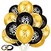 Qpout 50 Stück 50. Geburtstag Luftballons, Latexballons in Schwarz und Gold, Prost auf 50 Jahre Hallo 50 Luftballons, für Frauen Männer 40. Geburtstagsfeier Dekoration Jubiläumsfeier