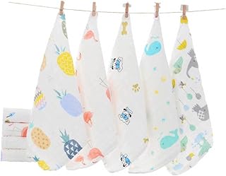 STOBAZA 5 Pçs Toalha De Algodão Lenço De Bebê Lenço De Algodão Babador Lenço Quadrado Lenço Toalha De Rosto Toalha De Amamentação Toalha De Banho De Bebê Lavado Toallas Recien Nacido