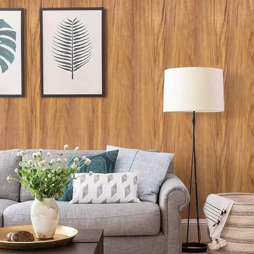 Image of WISDOM Wooden Textuer Self Adhesive EEL and Stick Waterproof for Home and Wall Decoration Wallpaper (16x76