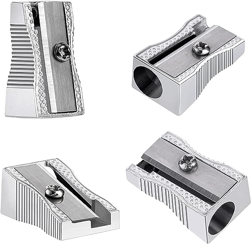 Amest Metal Pencil Sharpeners Single Hole Aluminum Alloy Handheld Sharpener Metal Sharpener for Most Size Pencils Adult and Kids - 1 Count.