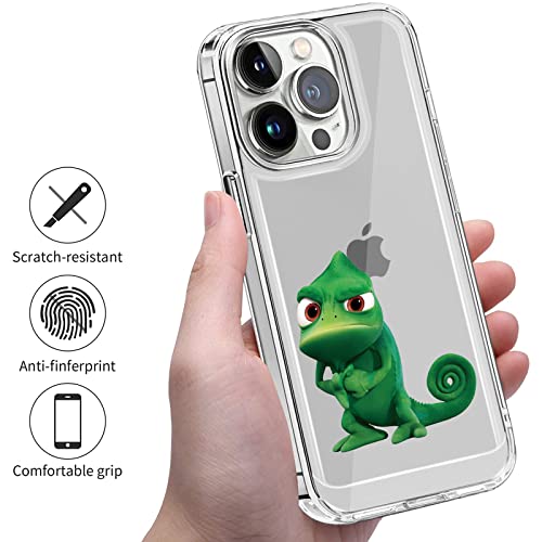 Y-Chen Hd Clear Cover Board Cartoon Case For Iphone 13 Pro Max Case 6.7 Inch, Unique, Vogue, Lovely Lizard Print Transparent Shockproof Protective Case Clear Phone Case #TOP3