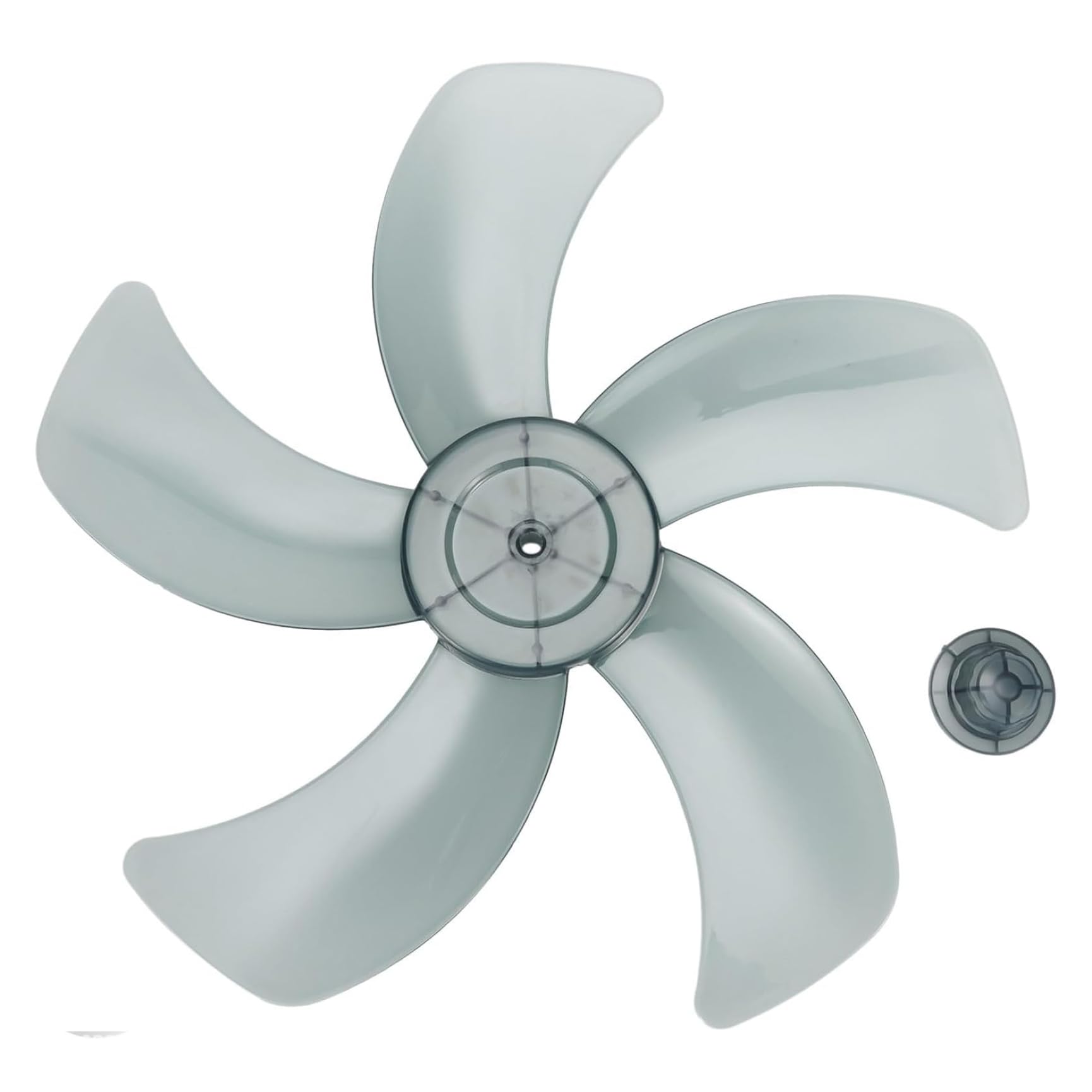 Takingup 16 Inch 5-Blade Fan Blade Replacement, Low Noise Plastic Fan Blades with Nut Cover for Stwithing Pedestal, Black
