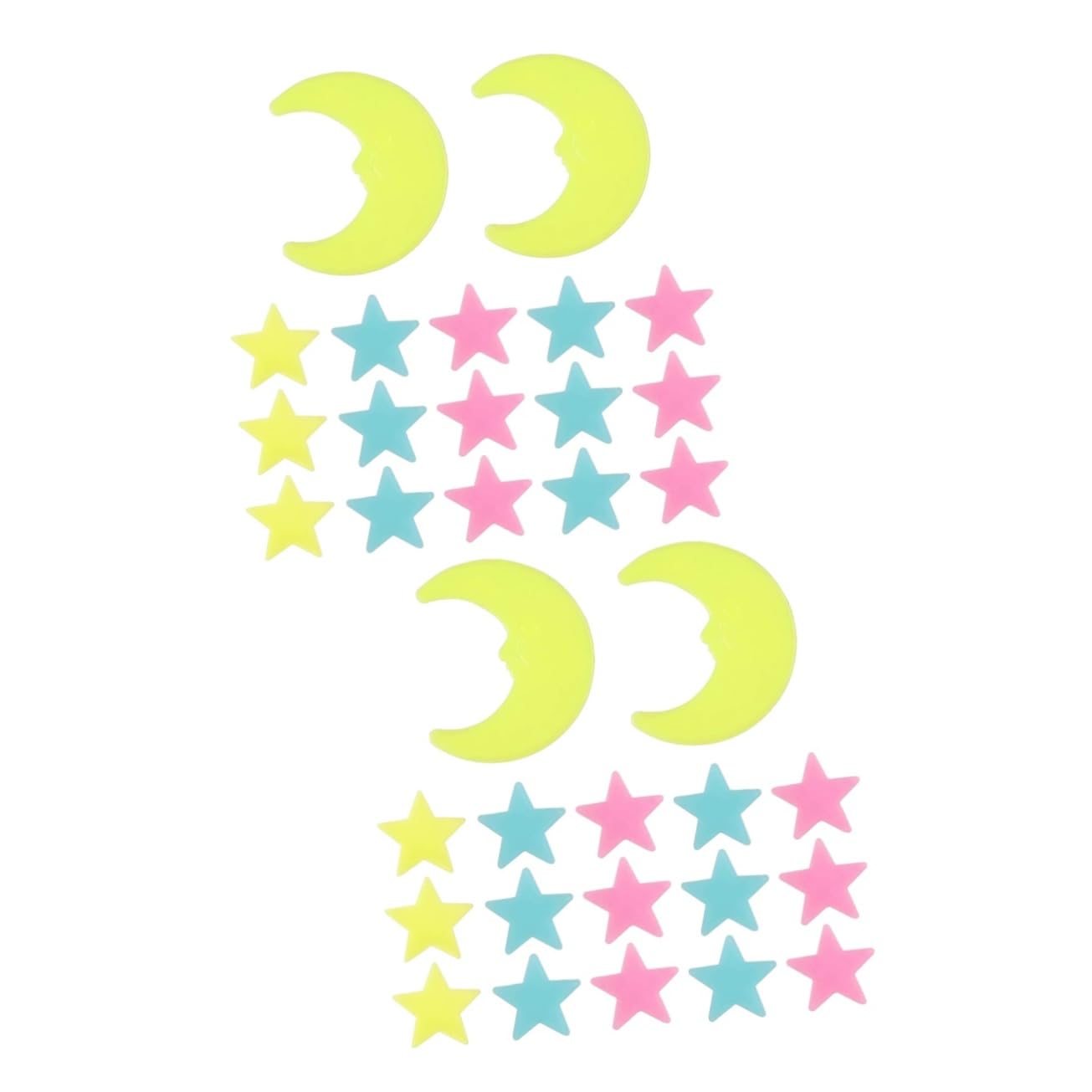 STOBAZA 404pcs Glow Dark Stars Stickers for Ceiling Luminous Star Moon Shaped Decals Glow Dark Sticker for Boys and Girls Bedroom Wall Art Random Color