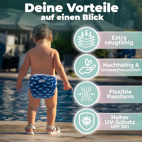 KIDVERSE Schwimmwindel Baby 0-3 Jahre - Schwimmwindeln wiederverwendbar – Ansicht 2