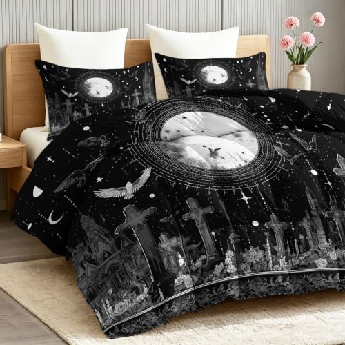 Edredón de 155 x 220 cm gótico suave con dos fundas de almohada 4
