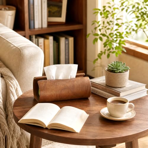VAVAILEY Acacia Wood Tissue Box Holder, Tissue Holder for Farmhouse Decor - image 2