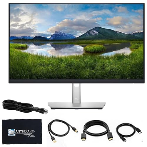Image of Dell P2225H 22 inch 16:9 IPS Computer Monitor Screen with DisplayPort and USB 3.0 Upstream Cables with Power Cord + USB 3.0 Upstream + Display Port + HDMI + Microfiber Cloth (Renewed)