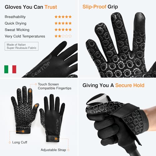 image for GearTOP Winter Gloves Liner for Men & Women, Touchscreen Gloves for Co