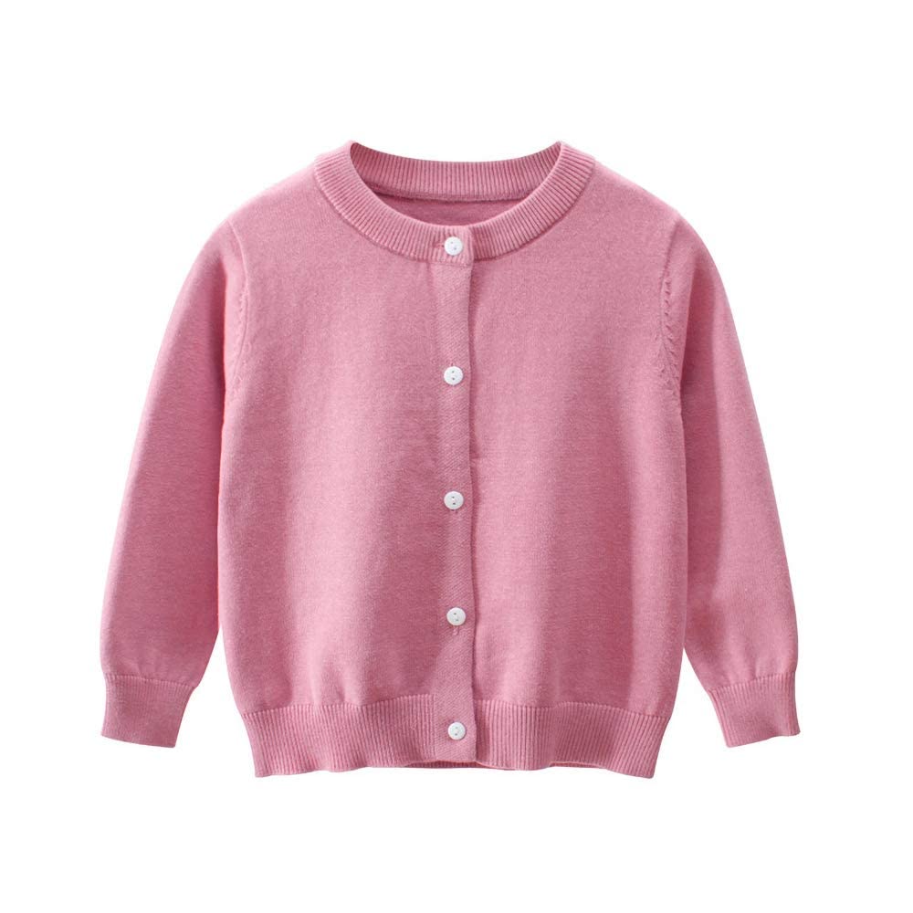 Little Girl Knit Cardigan Sweater - Toddler Button Down School Uniforms Cardigan
