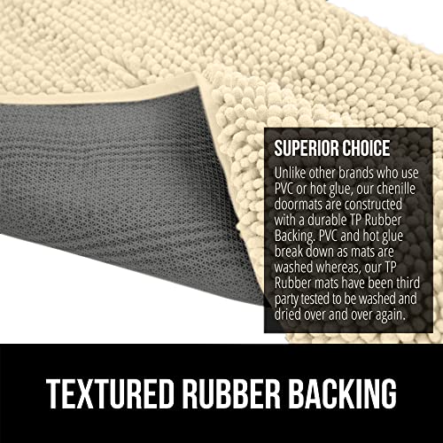 Image of Gorilla Grip Original Indoor Durable Chenille Doormat, 70x24, Absorbent Washable Inside Mats, Low-Profile Rug Doormats for Entry, Mud Room Mat, Back Door, High Traffic Areas, Golden Sand