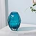 CASAMOTION Home Decor Accent Vase Diamond Shape Solid Color Hand Blown Art...