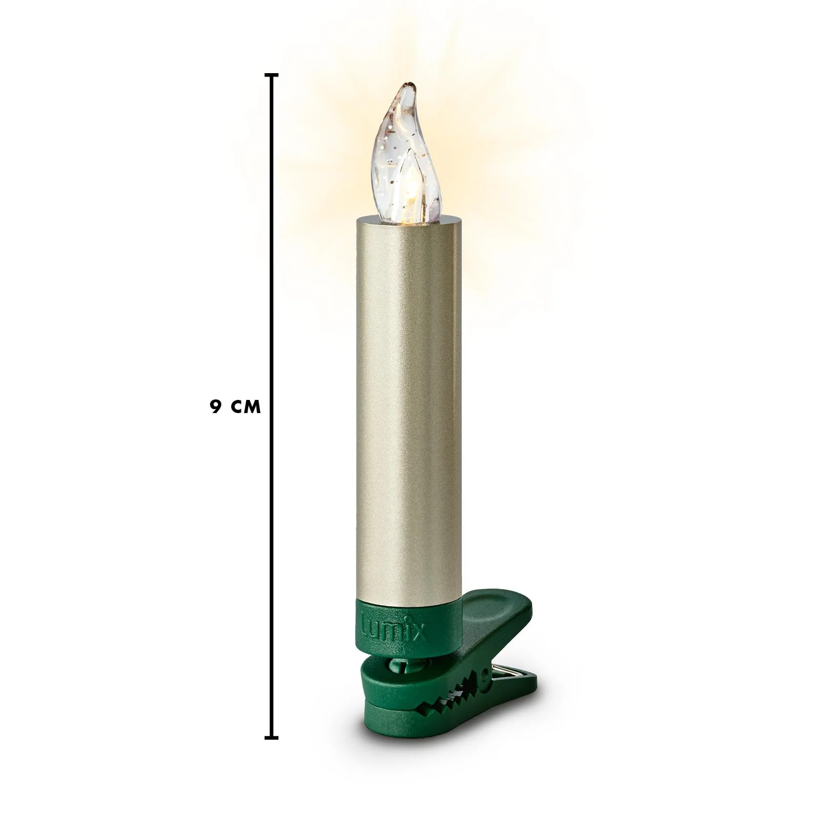 Krinner LUMIX 75545 Superlight Mini bougies de Noël métalliques sans fil laquées à la main avec 12 bougies et télécommande infrarouge
