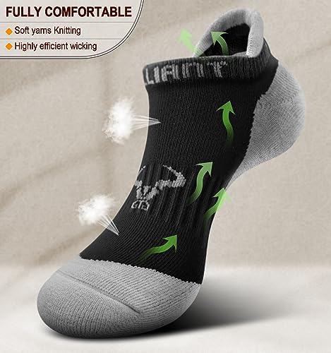BULLIANT Mens Socks 6 Pairs-Athletic Ankle Socks Cushioned No Show For Men Running-Arch Compression Support2